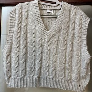 Sunday Best Cable Knit Sweater Vest in Gray